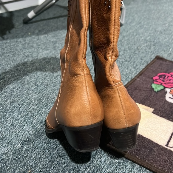 BOTKIER Women's Tammy Studded Western Boots 9.5 cognac tan line dance shoes - Picture 7 of 15